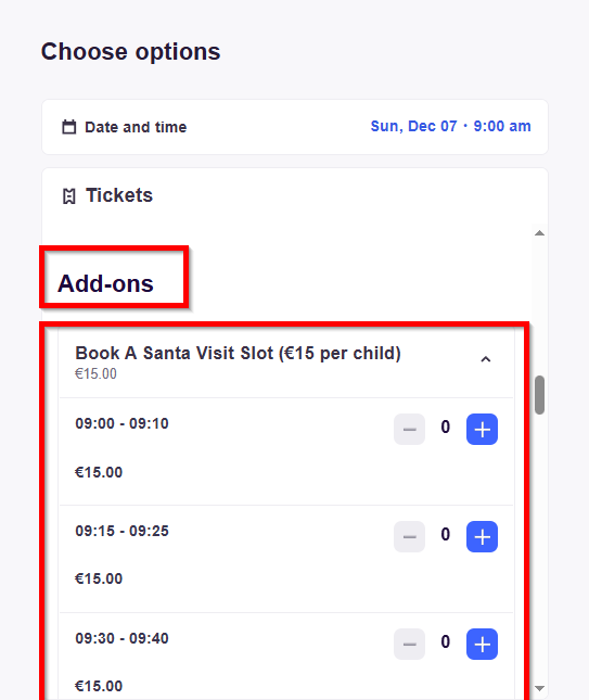 Instructions on how to book a Santa visit